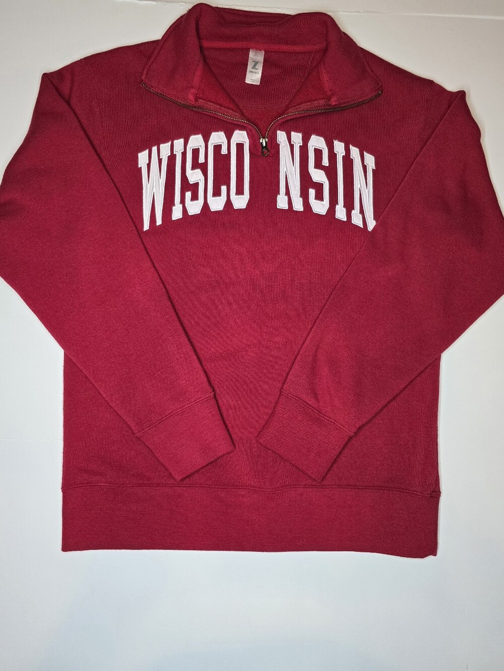ZOOZATZ Wisconsin Badgers Red 1/4 Zip Pullover Sweatshirt - Small